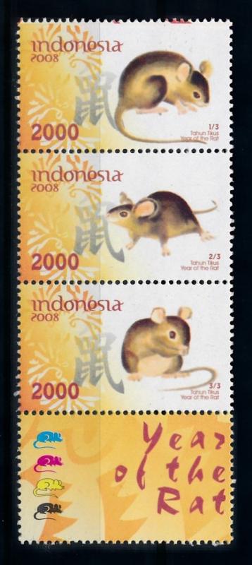 [78265] Indonesia 2008 Wild Life Chinese New Year Rat with Label MNH