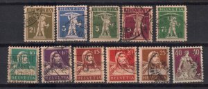 SWITZERLAND STAMPS, 1924/33. Mi.#198-208 , USED