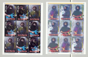 Mongolia #2328A-E Jerry Garcia, Music 5v M/S of 3 Strips of 3