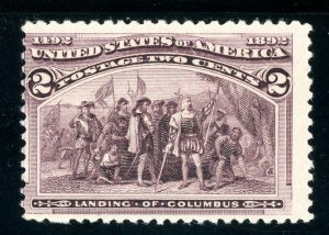 USAstamps Unused F US 1893 Columbian Expo Landing of Columbus Scott 231 OG MNH 