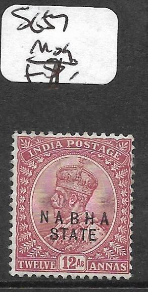 INDIA NABHA (P3009B) KGV 12A    SG 57    MOG