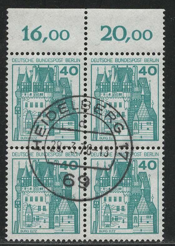 Germany Berlin Scott # 9N395, used, b/4, variation sheet print