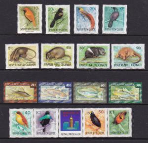 Papua New Guinea x 4 MH Fauna sets