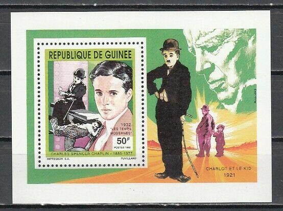 Guinea, Scott cat. 1204. Cinema Star, Charlie Chaplin value as a s/sheet.