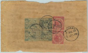 BK0319 - Straits Settlements - Postal History - COVER to MADRAS India 1901