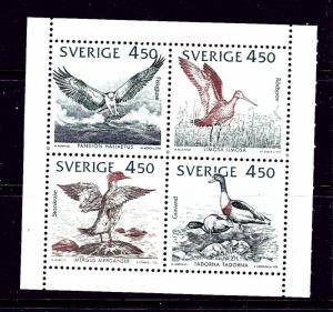 Sweden 1978a MNH 1992 Birds Block of 4