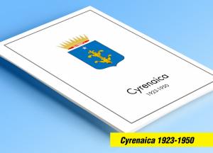 COLOR PRINTED CYRENAICA 1923-1950 STAMP ALBUM PAGES (15 illustrated pages)