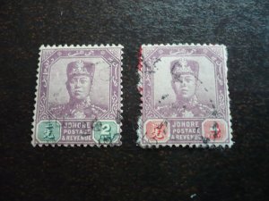 Stamps - Johore - Scott# 88-89 - Used Part Set of 2 Stamps
