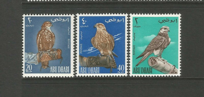 ABU DHABI 1965 Falconry set complete unmounted mint SG12-SG14 Sc12-Sc14 CV £60