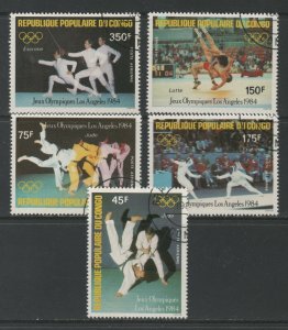 Thematic Stamps Sports - CONGO 1984 OLYMPICS 5v 937/41 used