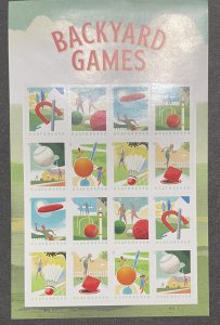 US 2021 Backyard Games pane of 16 #5627-34 mint