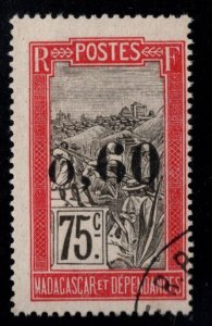 Madagascar Malagasy Scott 126 Used 1921 surcharged stamp