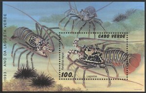 CAPE VERDE 1993 Sc 650  MNH  s/s - Lagostas - Lobsters