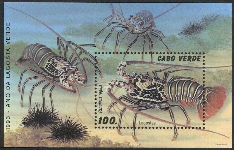 CAPE VERDE 1993 Sc 650  MNH  s/s - Lagostas - Lobsters