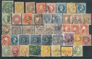 78689 - AUSTRIA - USED STAMPS: Small lot of EARLY stamps with NICE POSTMARKS