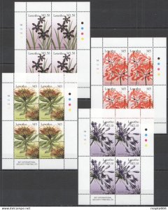 Ss1606 Lesotho Flora Flowers 4Set Mnh