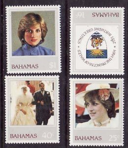 Bahamas-Sc#510-3- id9-unused NH set-Princess Diana-1982-