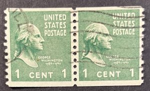US #839 Used Coil Pair F/VF 1c George Washington 1939 [B14.9.1]