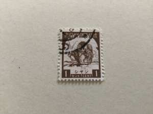 Japanese occupation  Burma 1943 one cent brown used stamp A4245