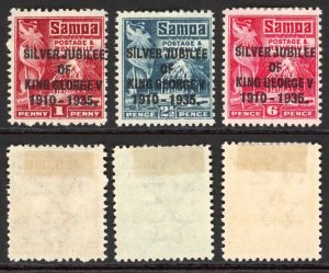 Samoa SG177/79 1935 Silver Jubilee Set M/M