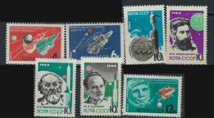 Russia 2883-89 MNH 1966 Rockets (ak3661)