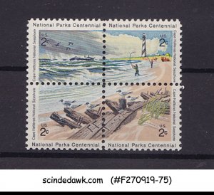 UNITED STATES USA - 1972 NATIONAL PARKS CENTENNIAL SE-TENANT BLK OF 4 MNH