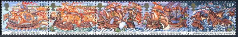 Great Britain 1988 Sc 1221a Spanish Armada Ships Stamp MNH