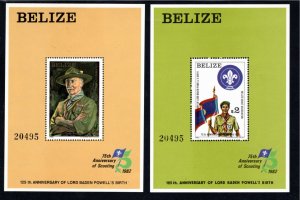 Belize 1982 MNH Sc 644-5 souvenir sheets