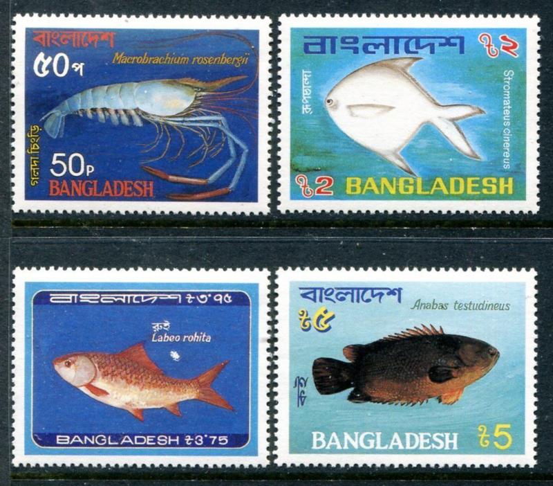 Bangladesh  225-228, MINH, Marine Life, Local Fish,1983. x11850