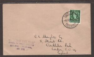 Great Britain Sc 294 on 1954 London PAQUEBOT Cover  2;0