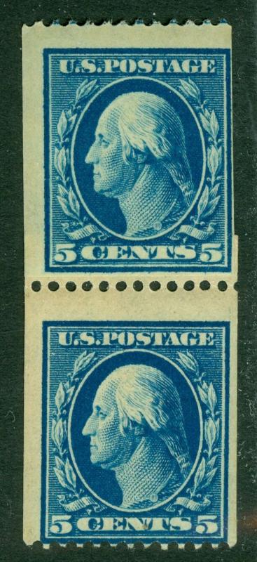 EDW1949SELL : USA 1909 Sc #351 Coil paste-up pair. MOG Fresh & Scarce Cat $375+