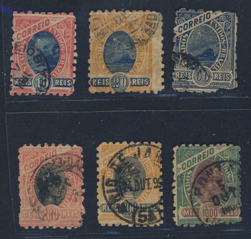 22052 BRAZIL USED LOT 'MADRUGADA' STAMPS w/ PERF 7 & 9 - CAT. VALUE US$ 244,00