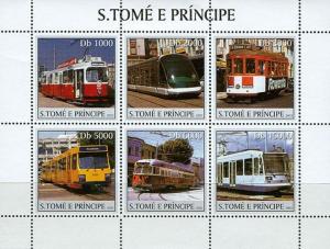 SAO TOME E PRINCIPE 2003 SHEET TRAMS TRAMWAYS TRANVIAS TRAINS TRENES st3151