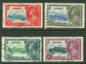 SG 114-117 Jamaica 1935 Silver Jubilee set. Very fine used CAT £45