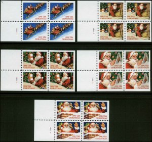 US Scott #2581b, 2a-5a Santa Claus Booklet Set of 5 Plate #A11111 Panes  MNH