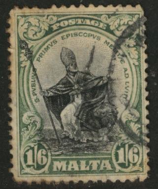 MALTA  Scott 142 used perf 12.5 toned 1926  stamp CV$15