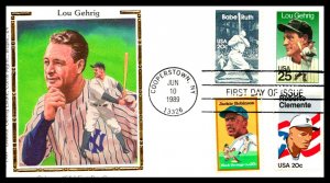 #2417 Lou Gehrig Baseball NY Yankees combo – Colorano Silk  Cachet