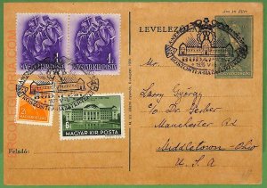 ZA0367 - HUNGARY - Postal History - STATIONERY CARD - BIRDS - 1939