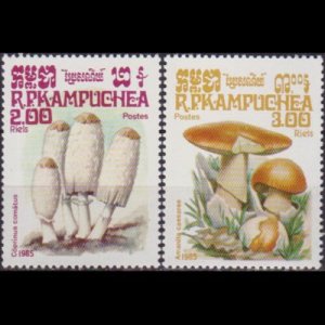 CAMBODIA 1985 - Scott# 573-4 Mushrooms 2-3r NH