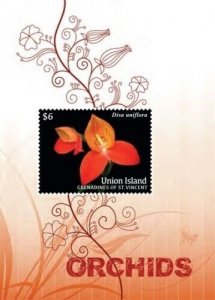 Union Island 2011 - Orchids Stamp Souvenir sheet (#2) -  MNH