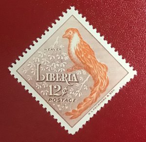 1953 Liberia Sc 346 unused 12c Weaver CV$2.50 Lot 1922