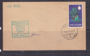 GILBERT & ELLICE ISLANDS,1972 Experimental Airmail cover, Funafuti to Samoa.