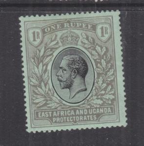 KENYA & UGANDA, 1912 KGV 1r. Black on Green, lhm.