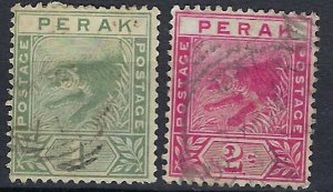 Malaya Perak 42-43 Used 1892 issues (mm1032)