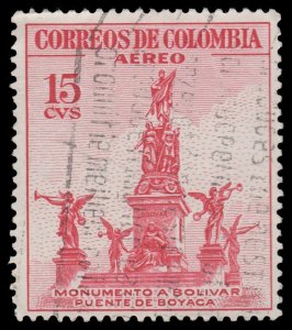 COLOMBIA YEAR 1954 AIRMAIL STAMP SCOTT # C242. USED. # 5