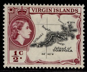 BRITISH VIRGIN ISLANDS QEII SG149, ½c black & reddish-purple, M MINT.