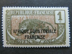 1924-30 A4P47F2 Middle Congo Optd 1cmh*-