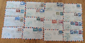 16 US & Foreign 1959-1960 First Flight Cover with UN Stamps Used For Postage