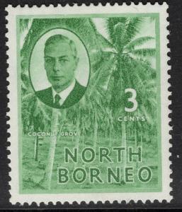 NORTH BORNEO SG358 1950 3c GREEN MTD MINT