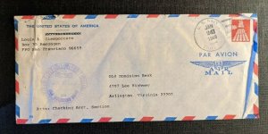 1969 US Navy FPO Airmail Cover to Old Dominion Bank Arlington VA